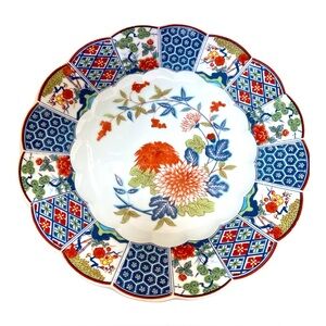 TONO Imari Ware Dinner Plate 10” Scalloped Rim Floral Japan Vintage
